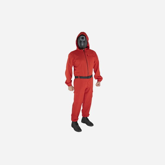 Combinaison rouge avec masque enfant