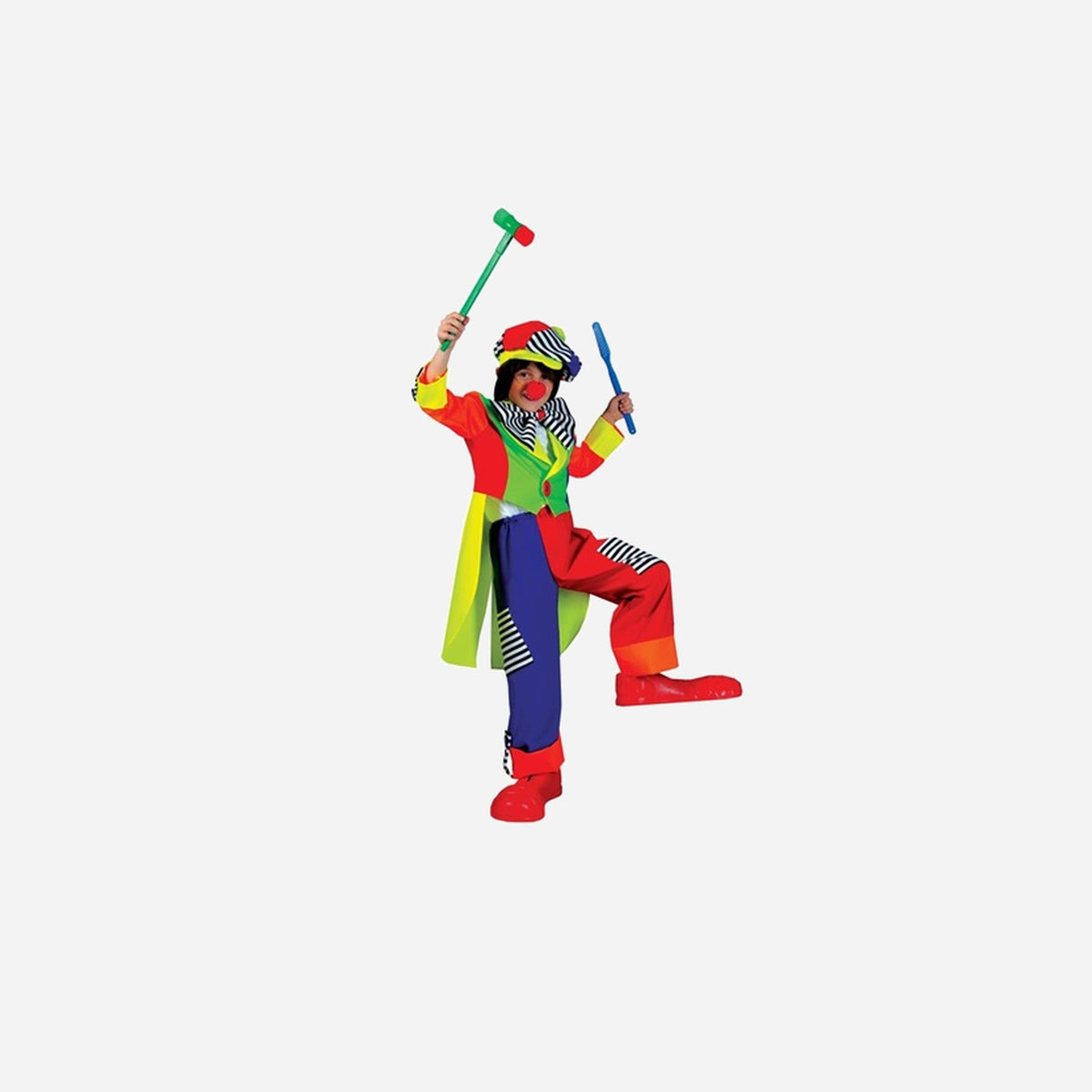 Déguisement de clown multicolore garçon 4 pièces
