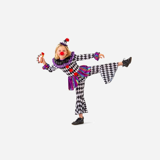 Déguisement de clown à damiers pour enfant