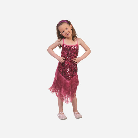 Robe charleston à sequins rose fille