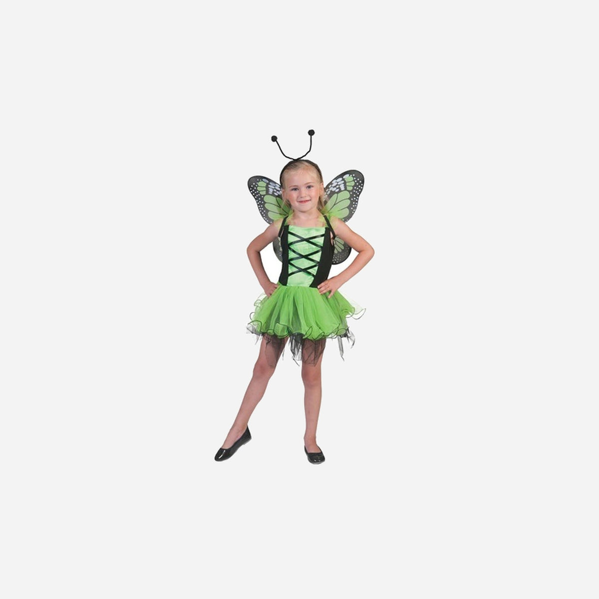 Déguisement d'elfe fée papillon vert 3 pièces enfant 8-12 ans
