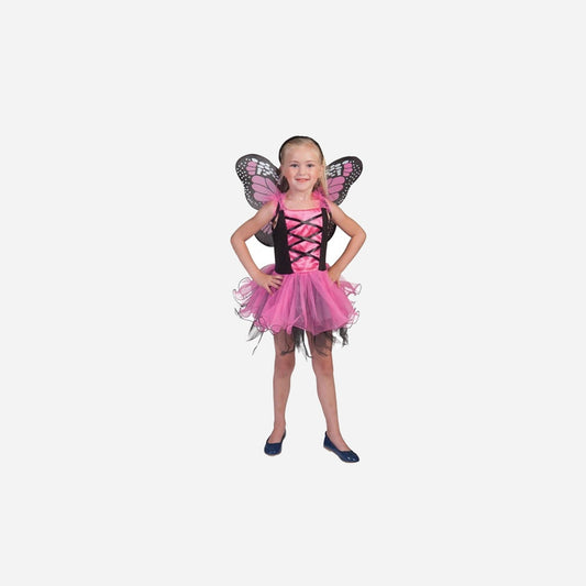 Déguisement d'elfe fée papillon rose 3 pièces enfant 5-8 ans