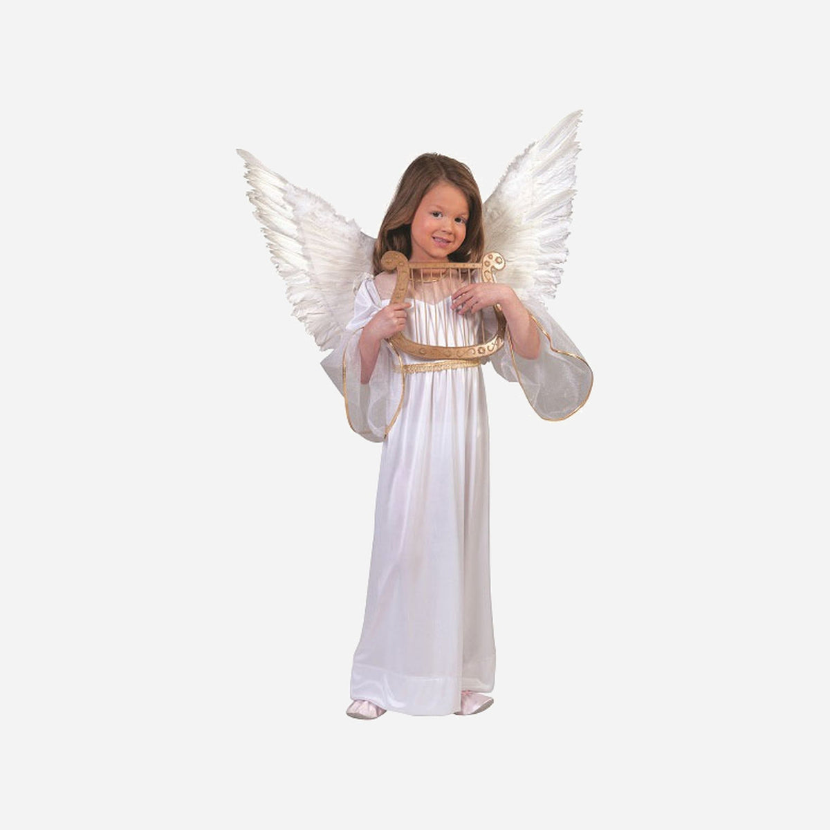 Robe d'ange avec finitions dorées fille