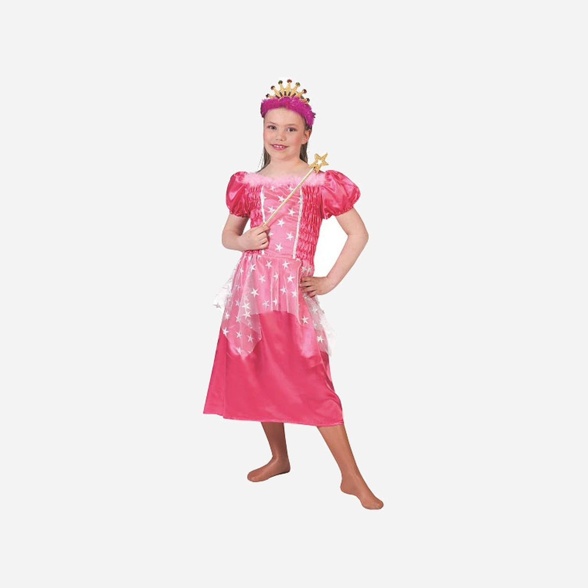 Robe de princesse rose avec étoiles fille