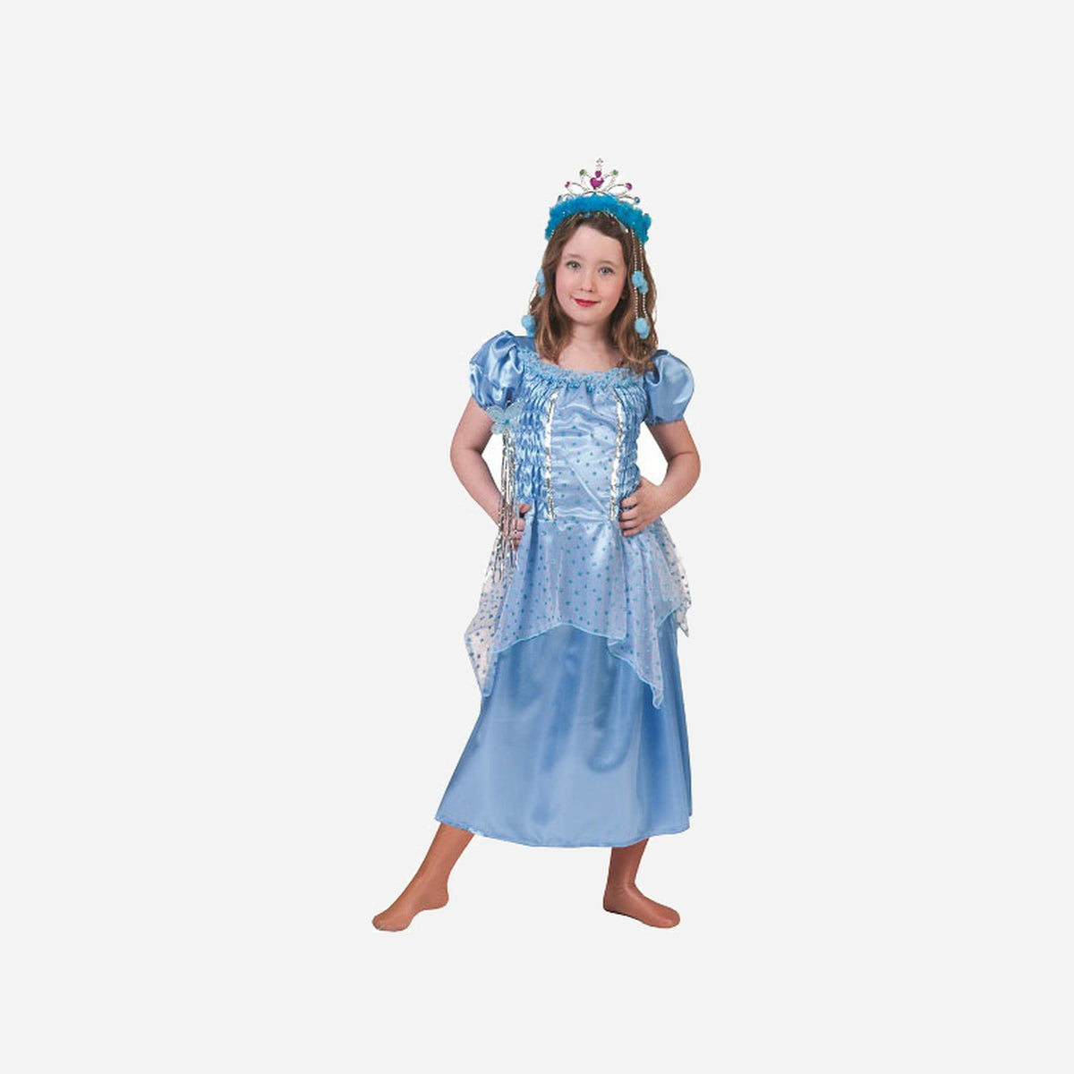 Robe de princesse avec étoiles bleu fille