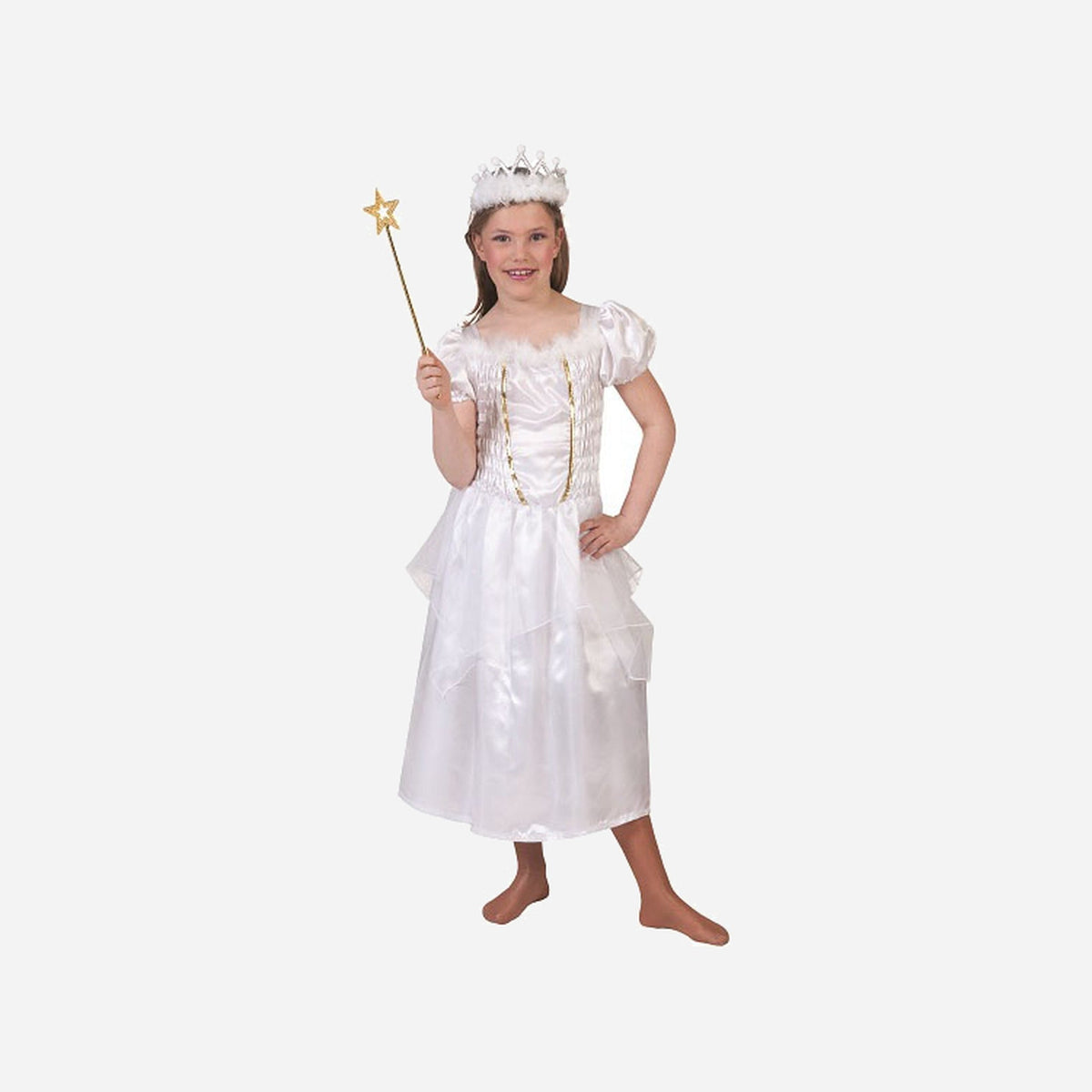 Robe de princesse blanche avec étoiles fille