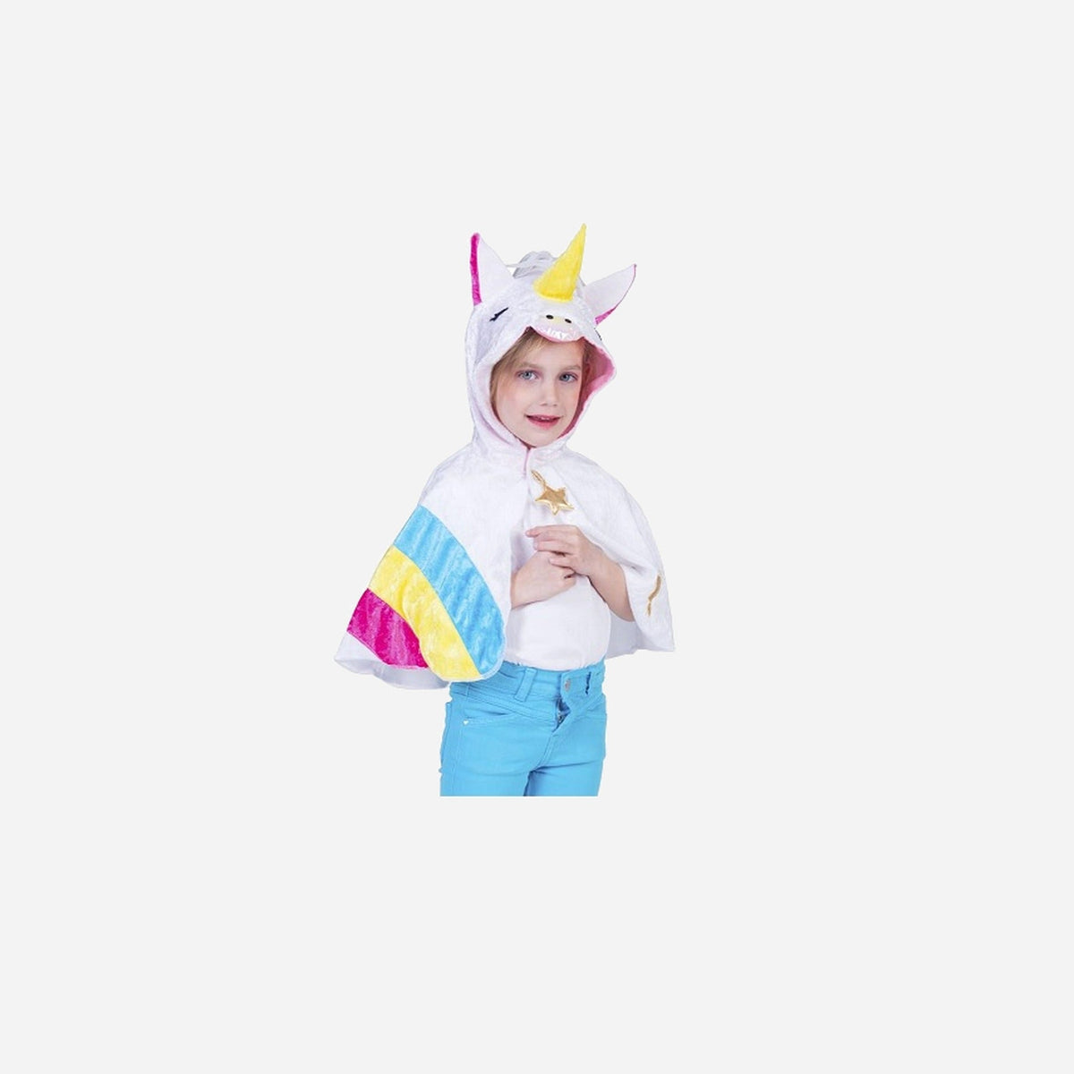 Cape licorne rainbow avec capuche enfant Taille unique
