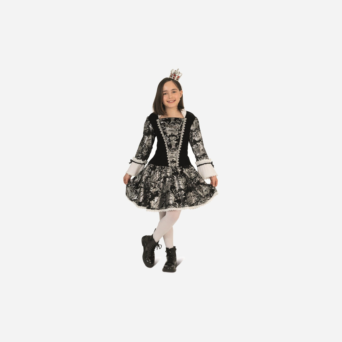 Déguisement baroque rococo Lady argent fille