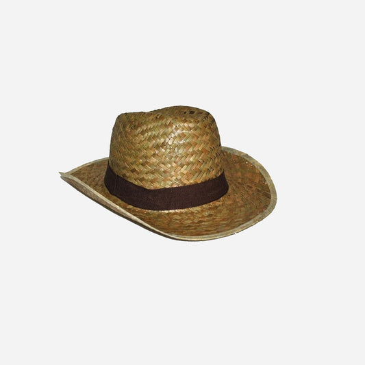 Chapeau cowboy en paille nature enfant
