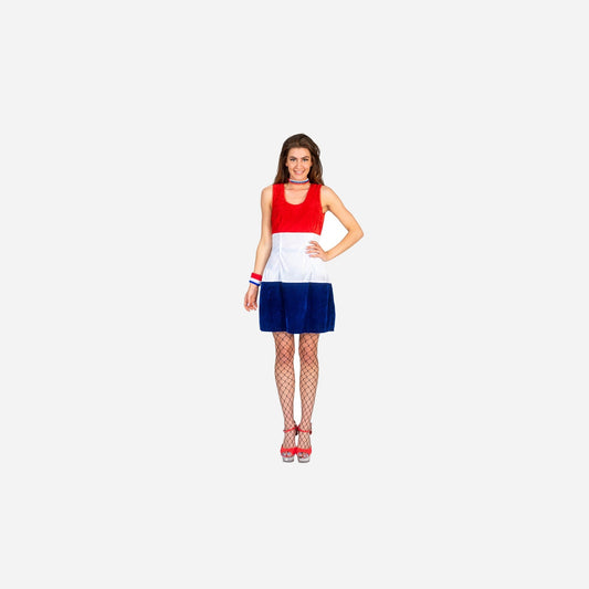 Robe bleu blanc rouge france pour femme