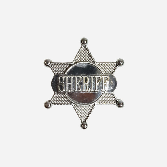 Étoile de shériff plastique argent 7.5 cm