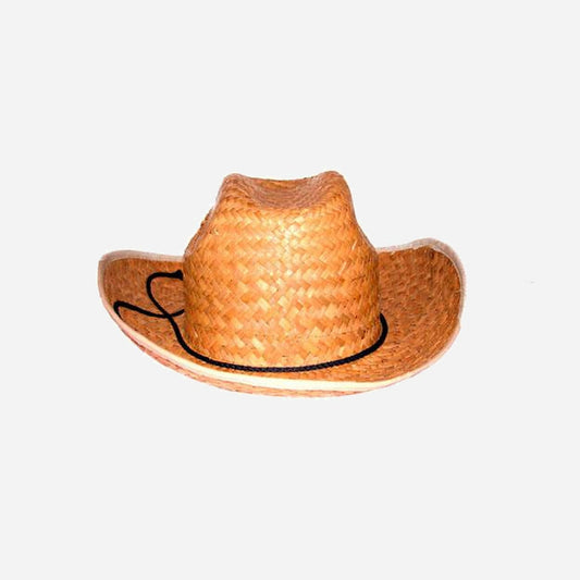 Chapeau cowboy en paille nature