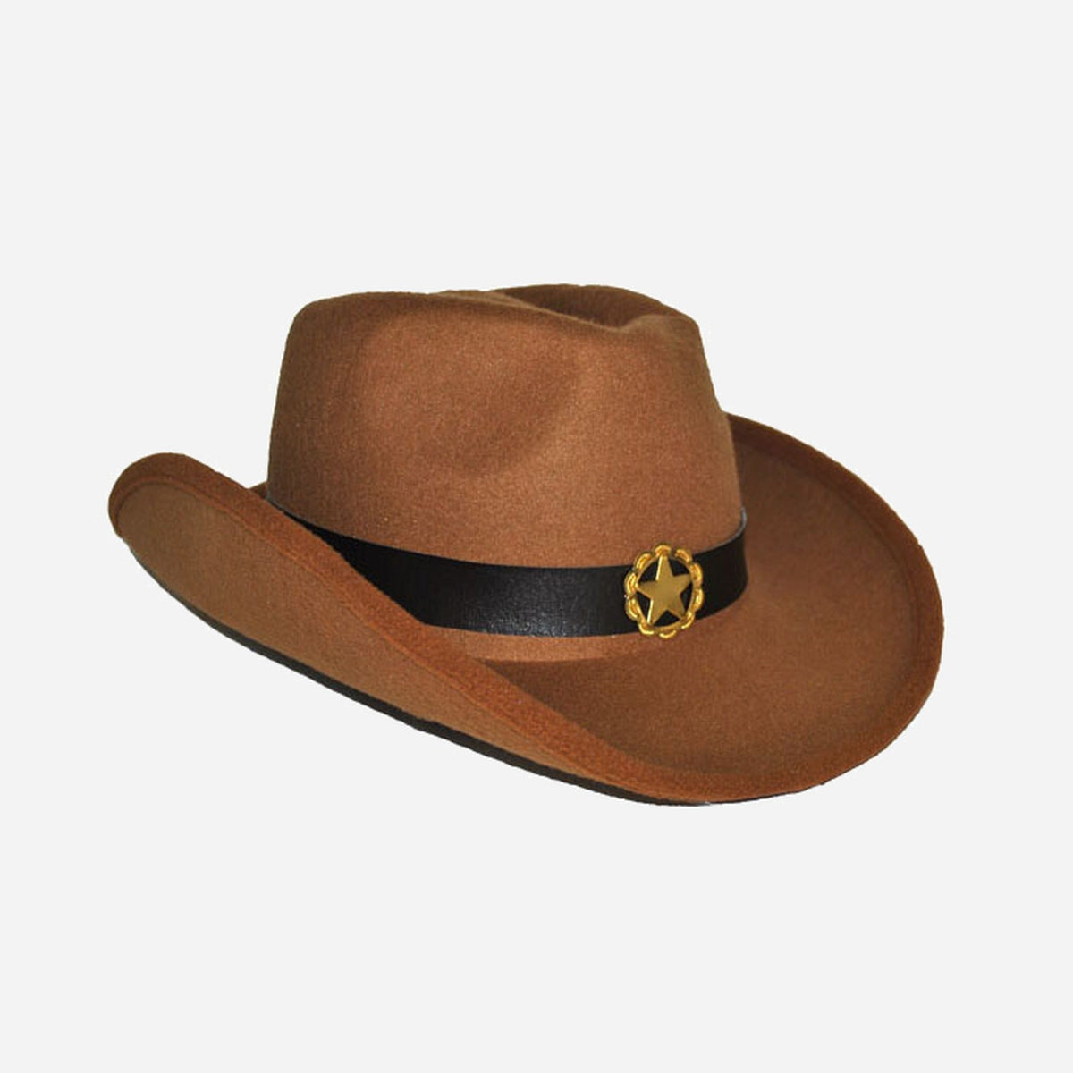 Chapeau cowboy feutrine brun avec étoile