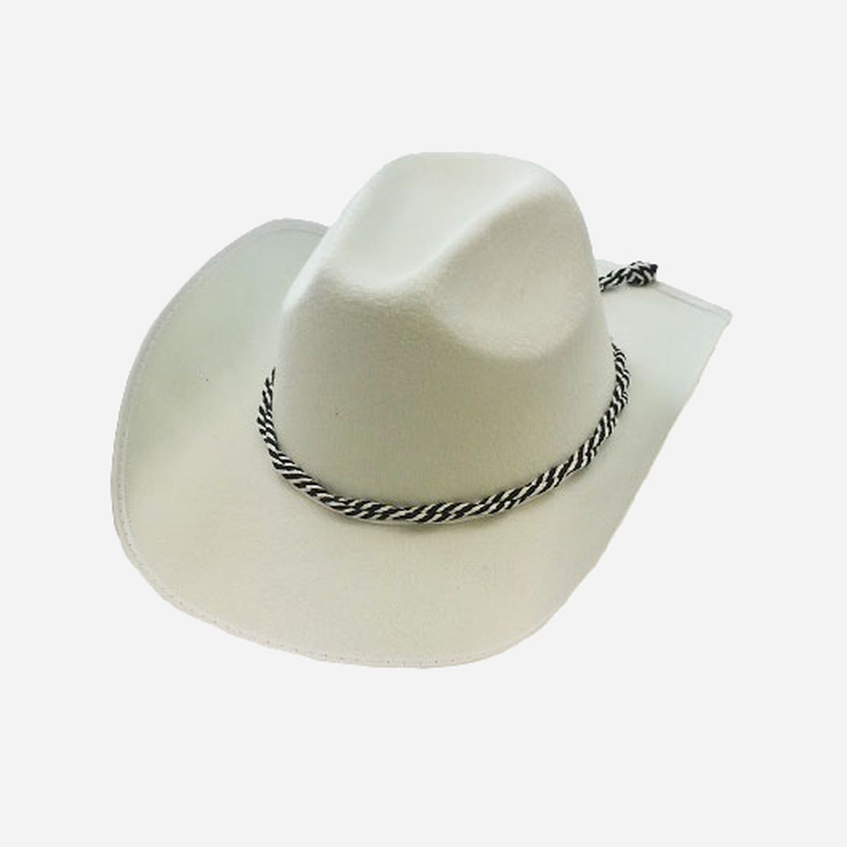 Chapeau cowboy feutrine avec corde