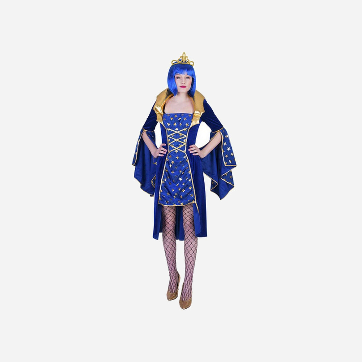 Déguisement de magicienne sorcière bleu
