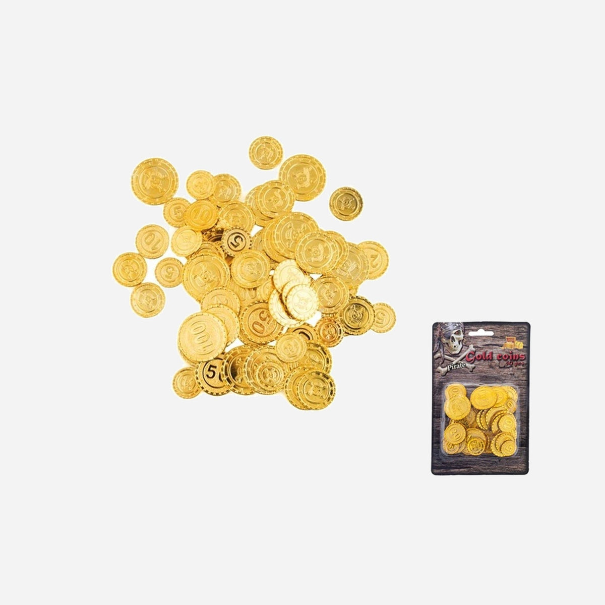 Lot de 50 pièces doublons dorées de pirate