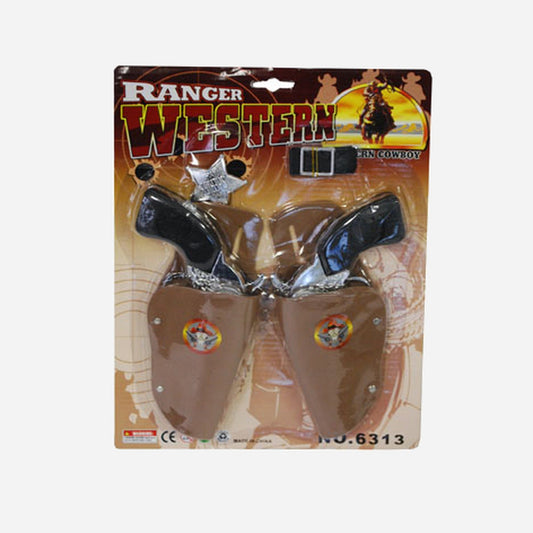Ceinture avec 2 pistolets, holsters & étoile