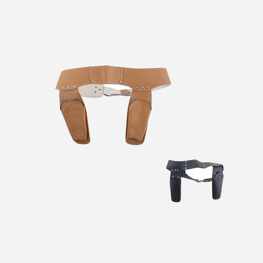 Ceinture cowboy avec 2 holsters cuir assorti