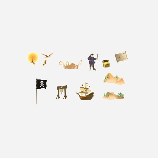 Set de 12 autocollants pirate