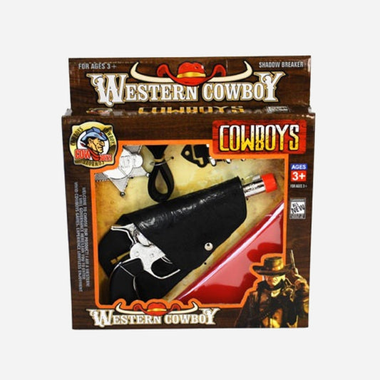 Set cowboy revolver bandana et holster noirs