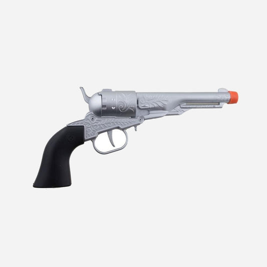 Revolver métal 8 coups argent 25 cm