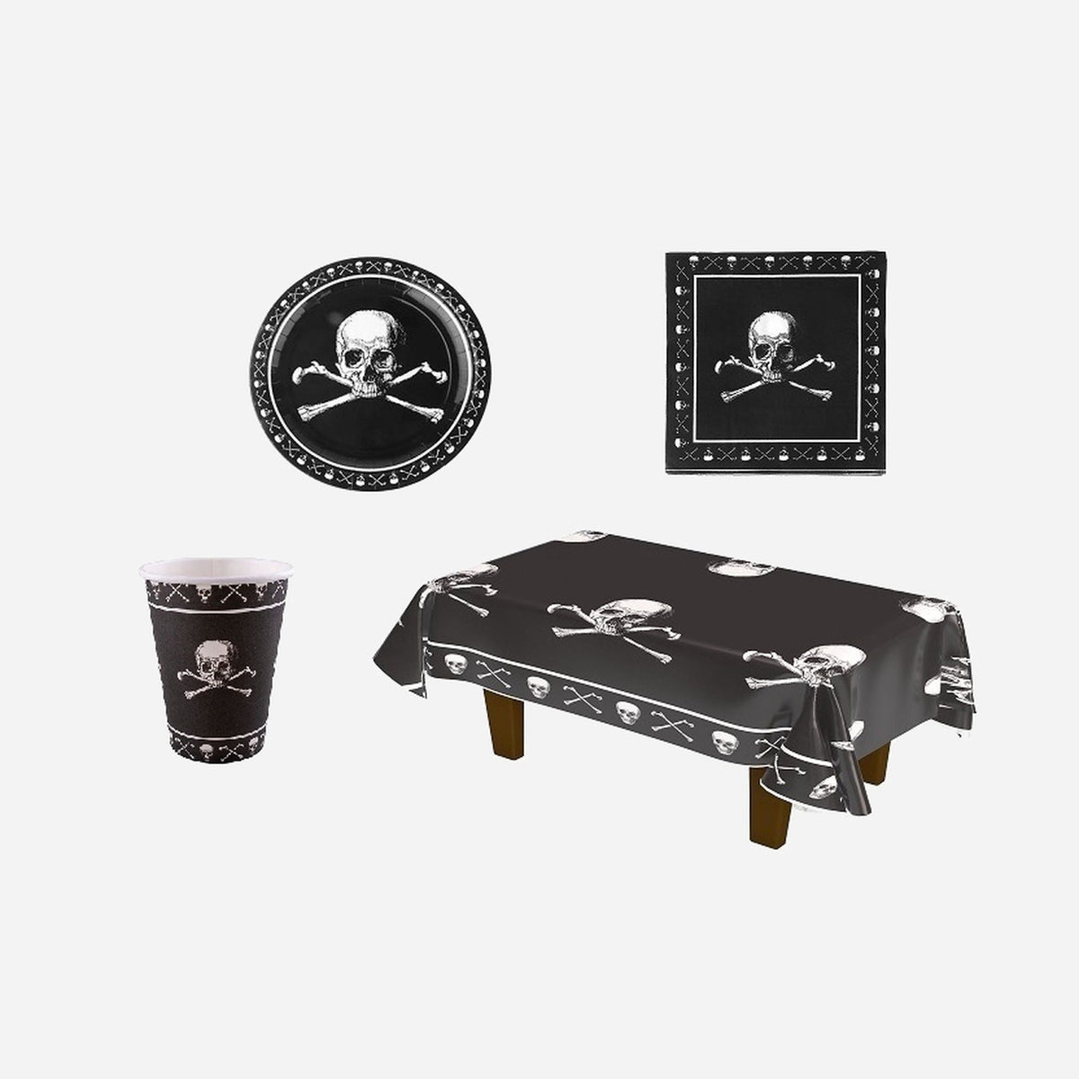 Pirate noir nappe en plastique 270 × 136 cm