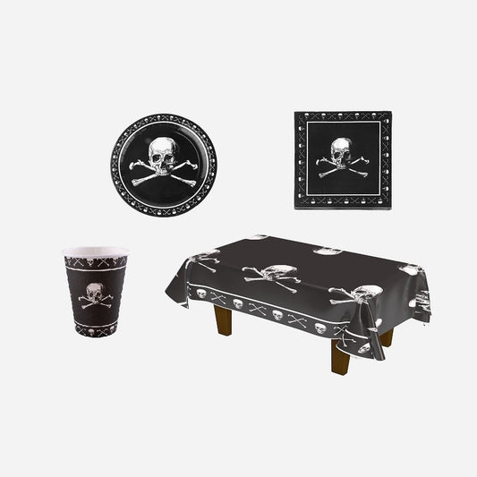 Pirate noir nappe en plastique 270 × 136 cm