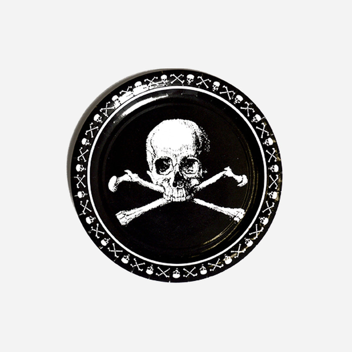 Pirates noir lot de 8 assiettes en carton