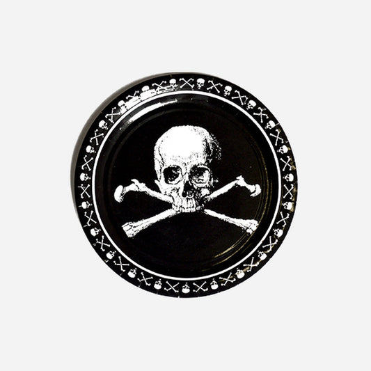 Pirates noir lot de 8 assiettes en carton