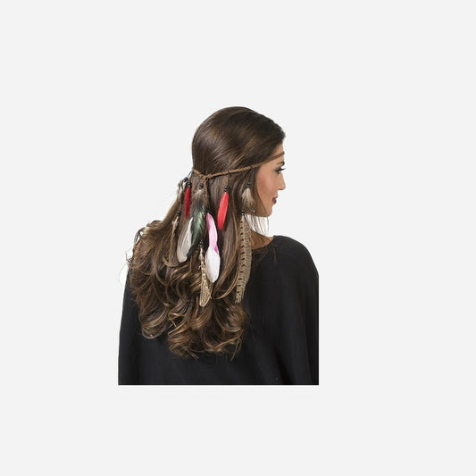 Bandeau avec plumes et perles luxe I 30 cm