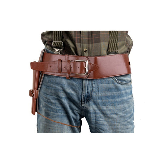Ceinture avec un holster simili cuir brun adulte