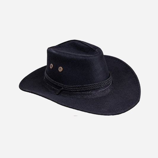 Chapeau cowboy effet lin avec corde adulte