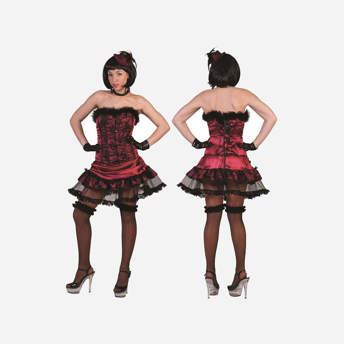 Déguisement burlesque sexy rouge femme Taille L