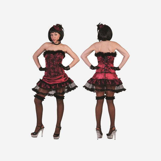 Déguisement burlesque sexy rouge femme Taille L