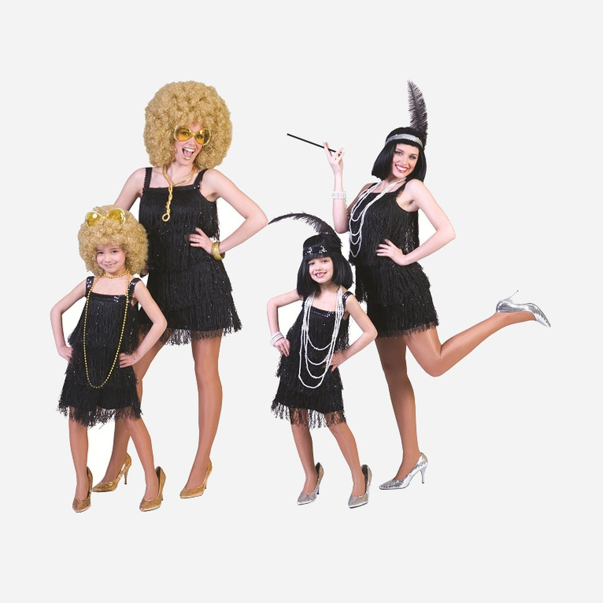 Robe Charleston avec franges noir