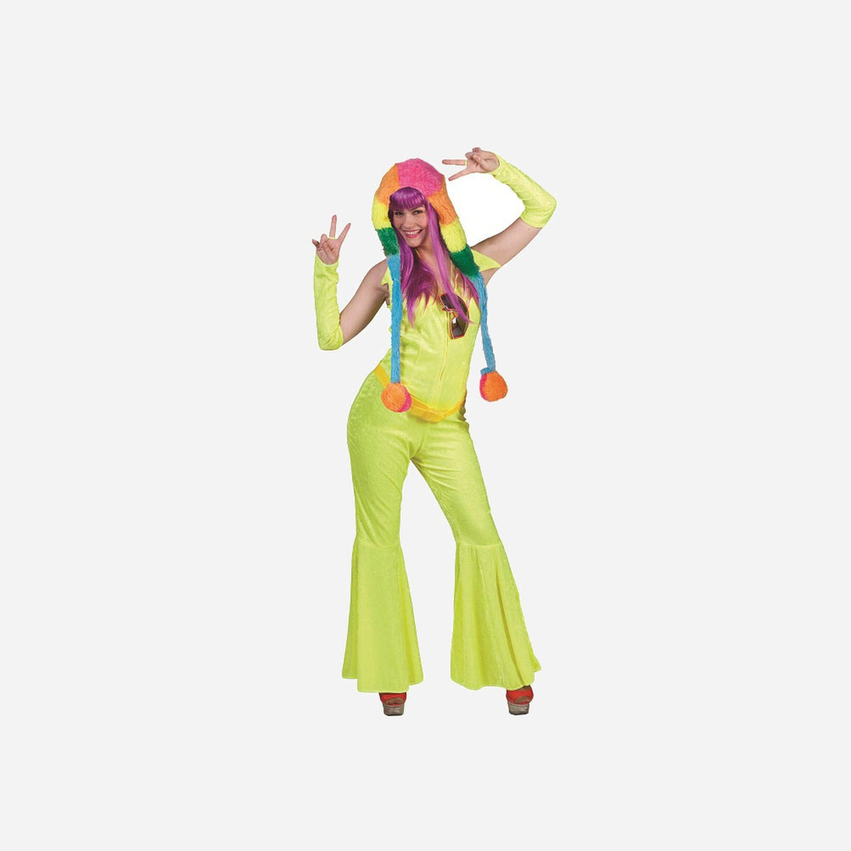 Combinaison flashy jaune femme