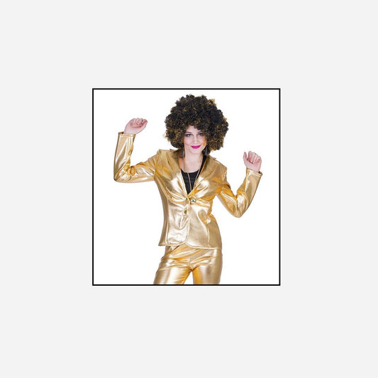 Veste disco métallisée or femme