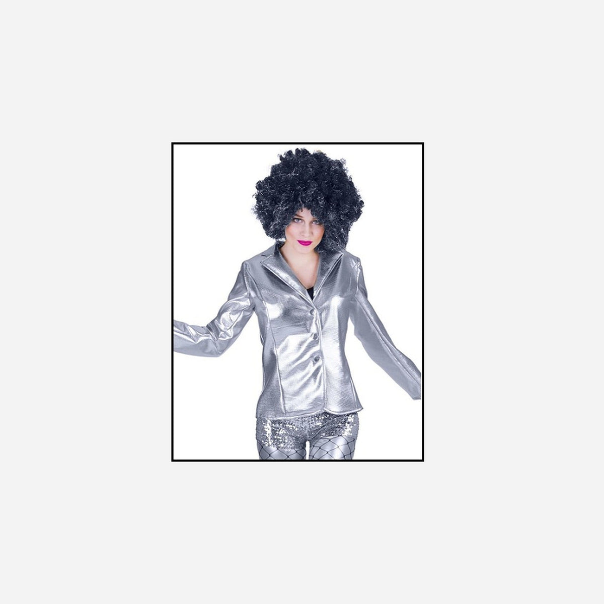 Veste disco métallisée argent femme
