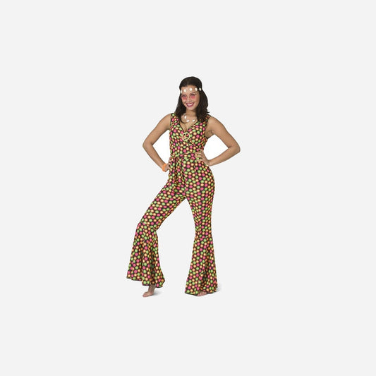 Déguisement hippie fleurs multicolore femme