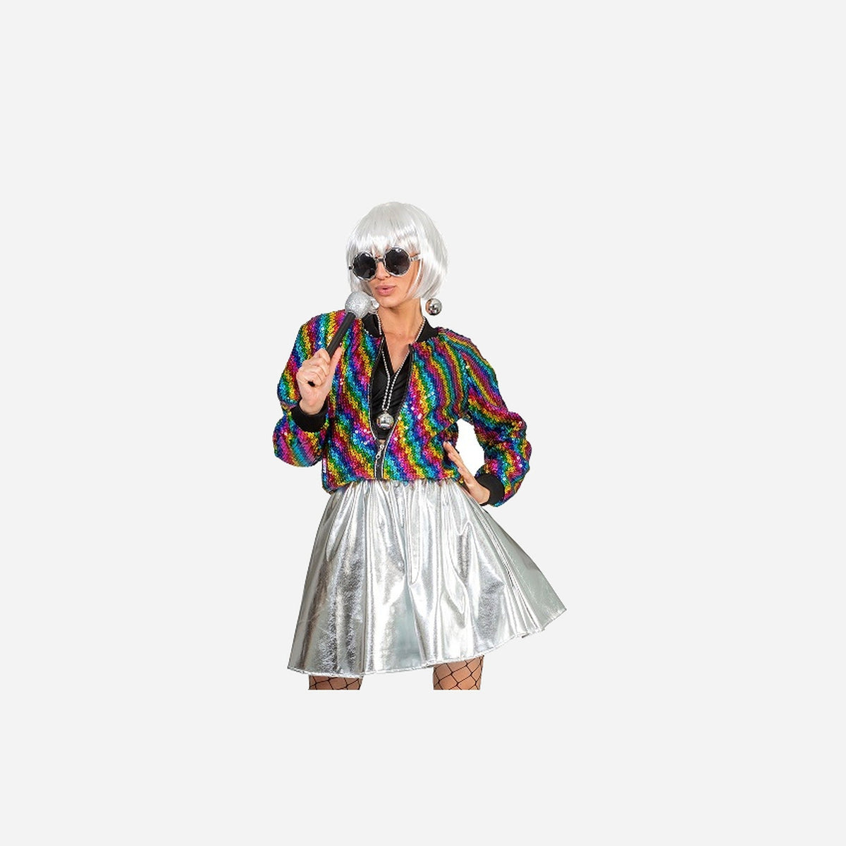 Veste bomber à sequins rainbow Taille unique