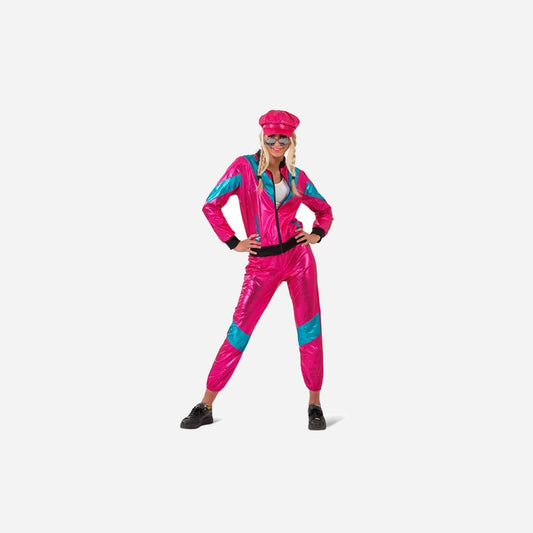Déguisement survêtement rose métallisé 2 pièces femme