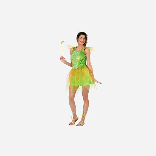 Déguisement d'elfe fée Eliane vert femme