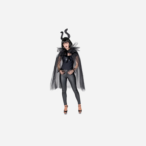 Cape en tulle noir adulte Taille unique