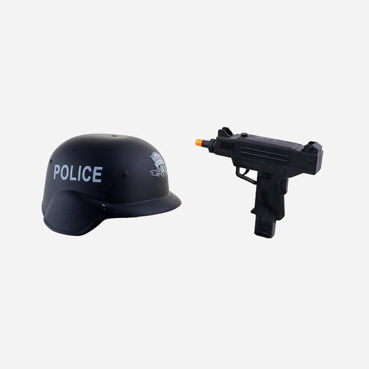 Set casque de police avec pistolet bruiteur 2 pièces enfant