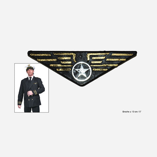 Insigne badge pilote 12 cm
