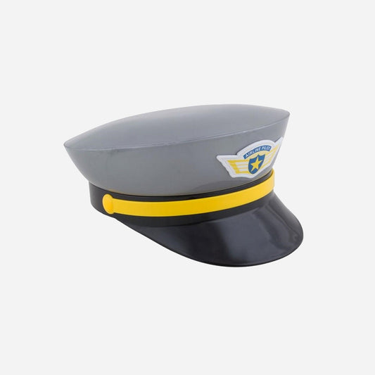 Casquette rigide pilote grise 19 × 17 cm fantaisie