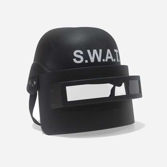 Casque de policier "swat" noir avec visière adulte