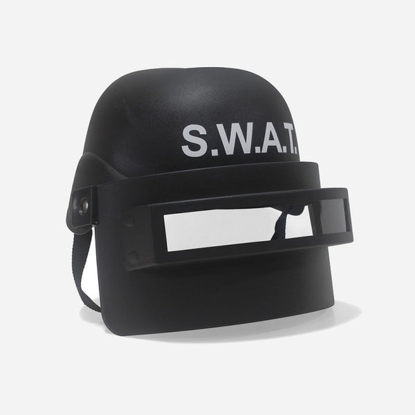 Casque de policier "swat" noir avec visière adulte