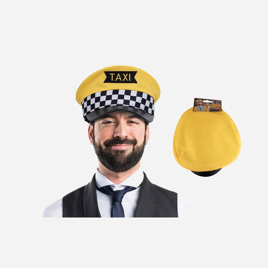 Casquette chauffeur de taxi jaune adulte