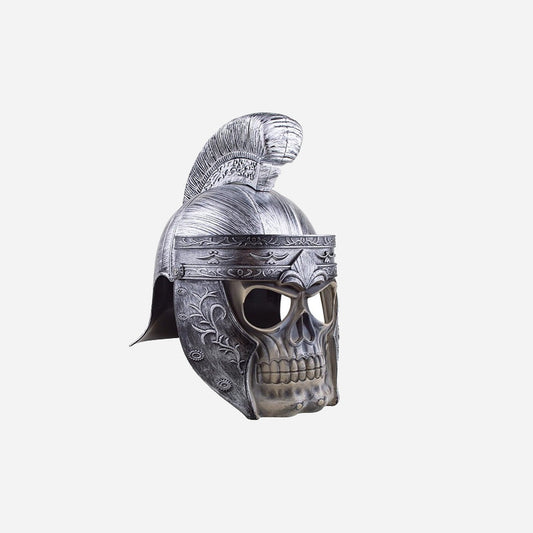 Casque de romain argent avec masque intégré adulte